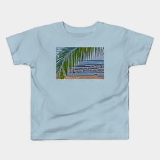 Costa Rica. Cahuita.The morning walk with a dog. Kids T-Shirt